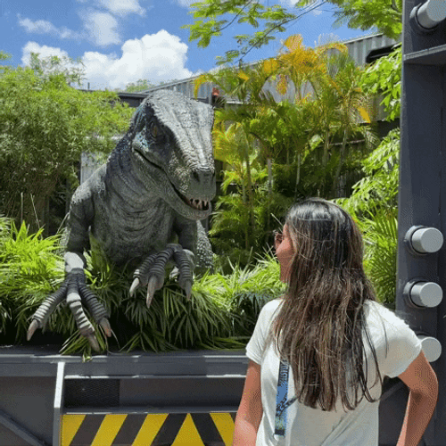 Velociraptor Hunting Strategy With Woman GIF