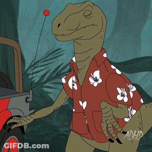 Velociraptor In Hawaiian Red Shirt GIF