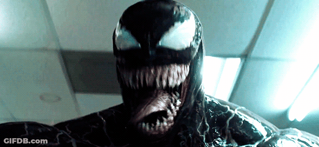 Venom Chomping Close-Up Big Teeth GIF