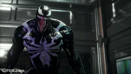 Venom Close-Up Mouth Open Dark Room GIF