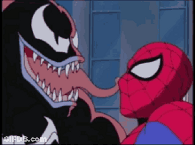 Venom Confronting Spiderman Animation GIF
