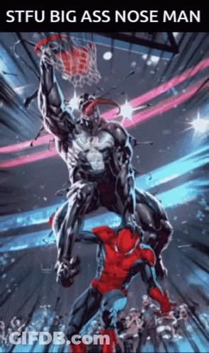 Venom Playing Basketball With Spider-Man GIF