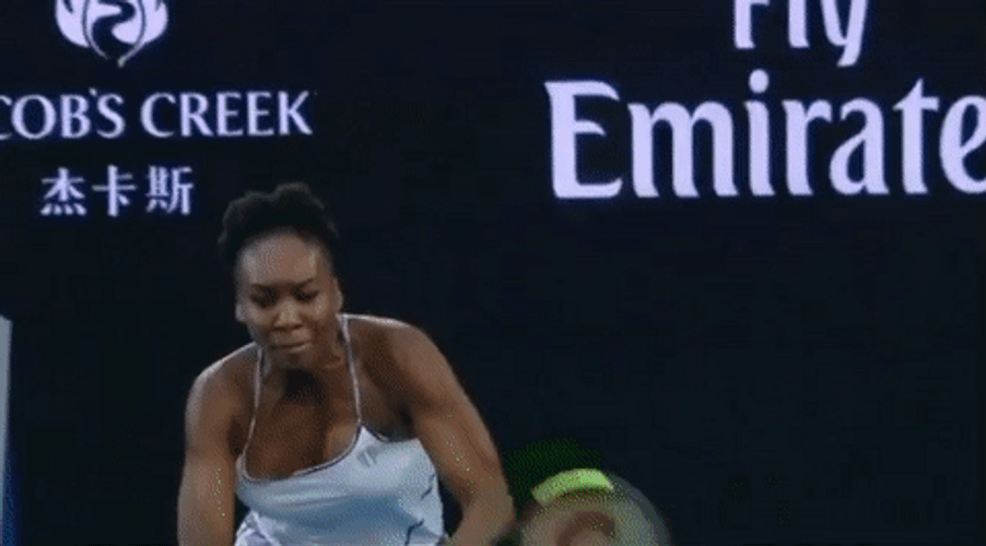 Venus Williams Tennis Ball Strike GIF