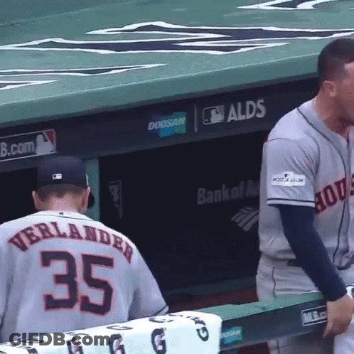 Verlander Baseball Player In Dugout GIF