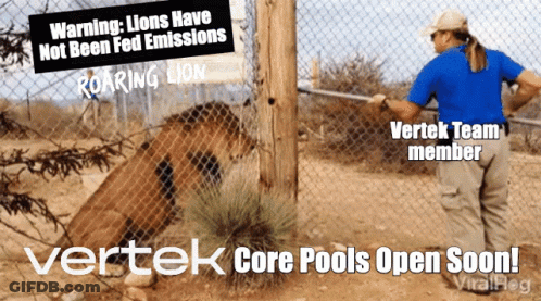 Vertek Core Pools Advertisement With Lion GIF