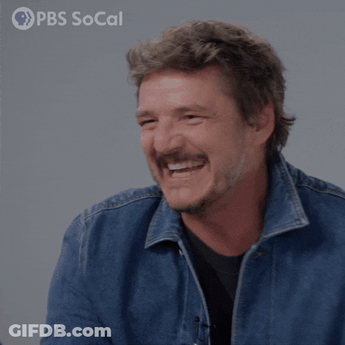 Very Happy Pedro Pascal Eating Sandwich GIF