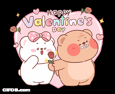 Very Miss Rabbit Bear Happy Valentine's Day GIF
