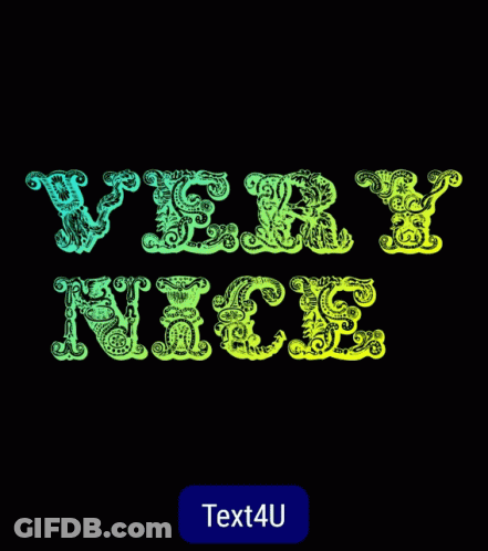 Very Nice Words In Green And Yellow GIF