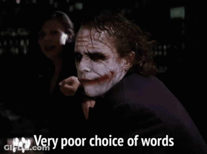 Very Poor Choice Of Words GIF