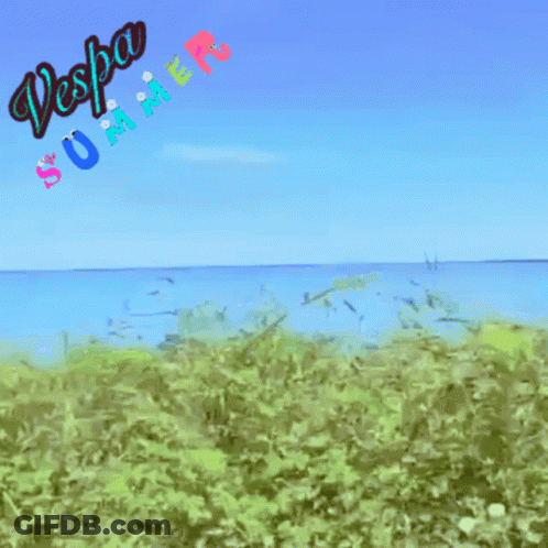 Vespa Summer Field Painting GIF