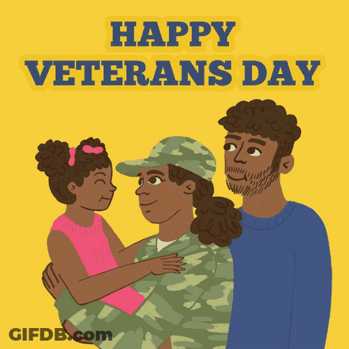 Veterans Day Animated Family Hug Soldier Mother GIF
