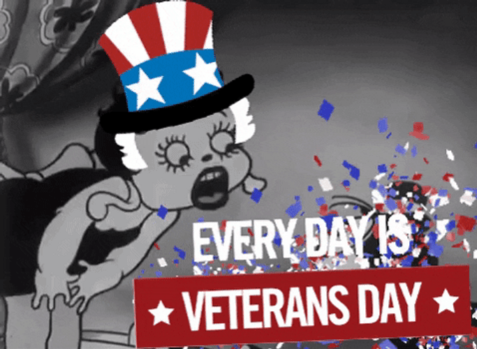 Veterans Day Betty Boop Vintage American Heroes GIF