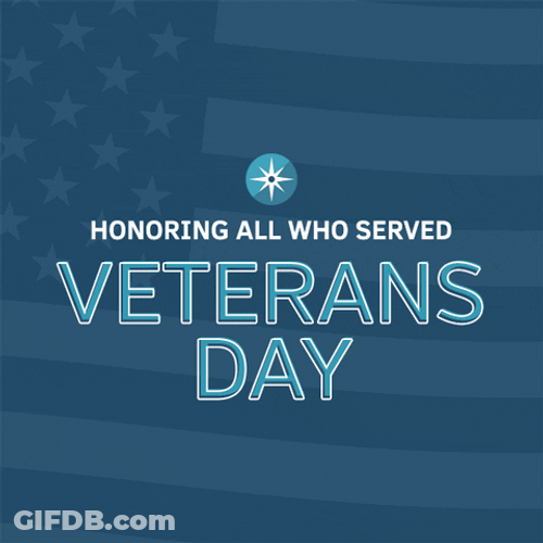 Veterans Day Blue Animated Greeting American Flag GIF