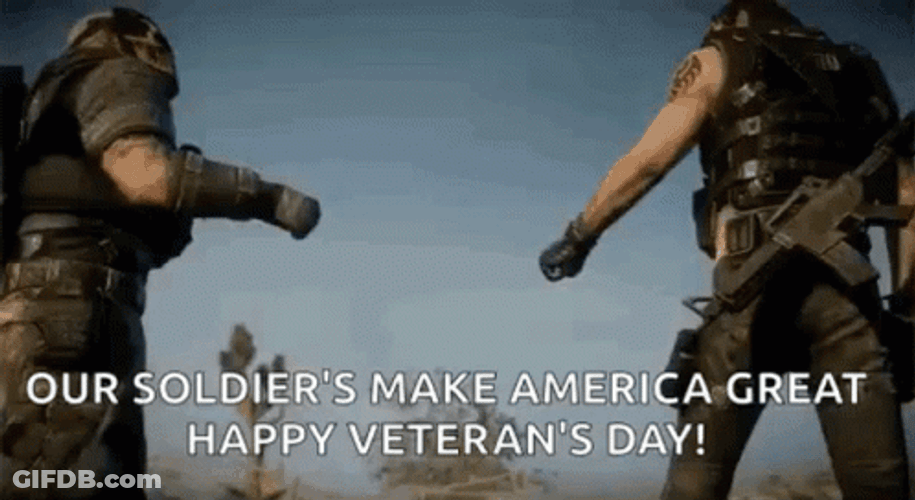 Veterans Day Military Soldiers Fist Bump GIF