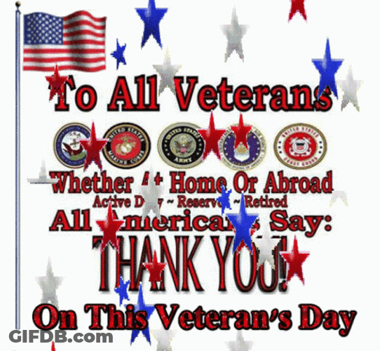 Veterans Day Thank You American Soldiers Flag Stars GIF