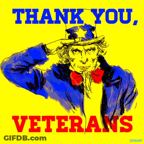 Veterans Day Thank You Uncle Sam Salute Art GIF