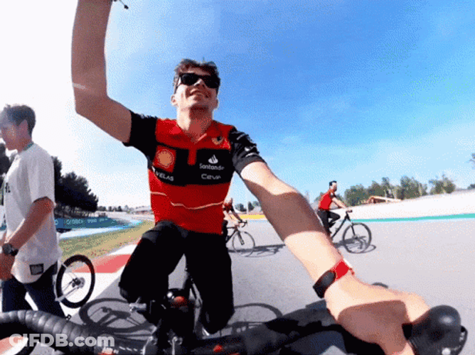 Vettel Leclerc Collision Charles On Bike GIF