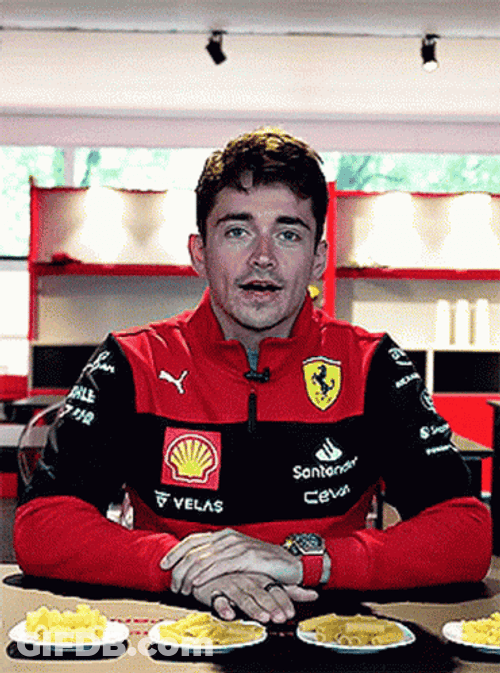 Vettel Leclerc Collision Charles Pasta GIF