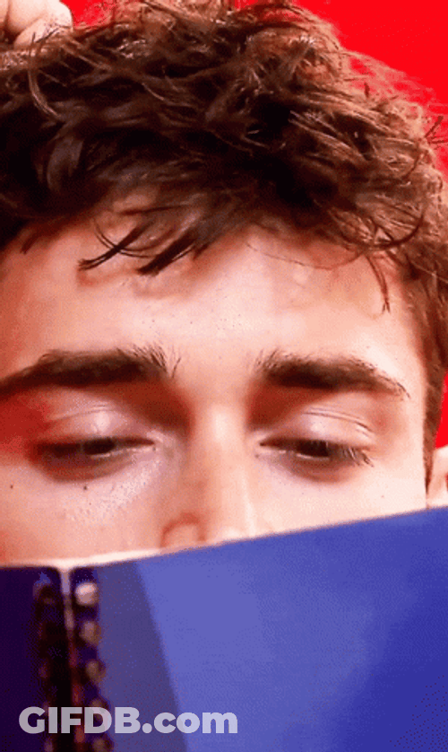Vettel Leclerc Collision Charles Reading GIF