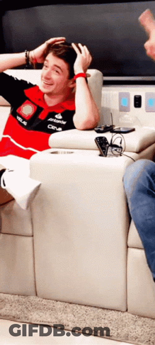 Vettel Leclerc Collision On The Couch GIF