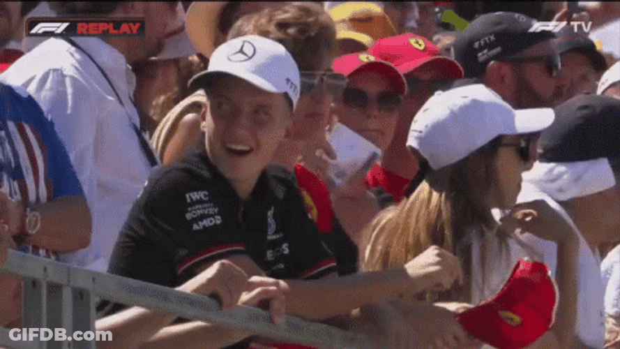 Vettel Leclerc Collision On The Crowd GIF