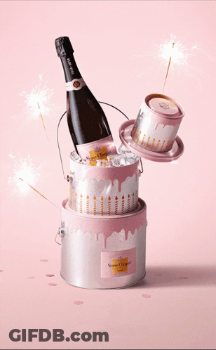 Veuve Clicquot Bottle On Pink Bucket GIF