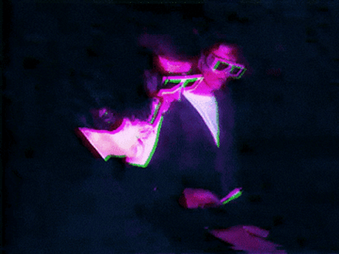 Vhs Effect Three Men Wearing Eyeglasses GIF