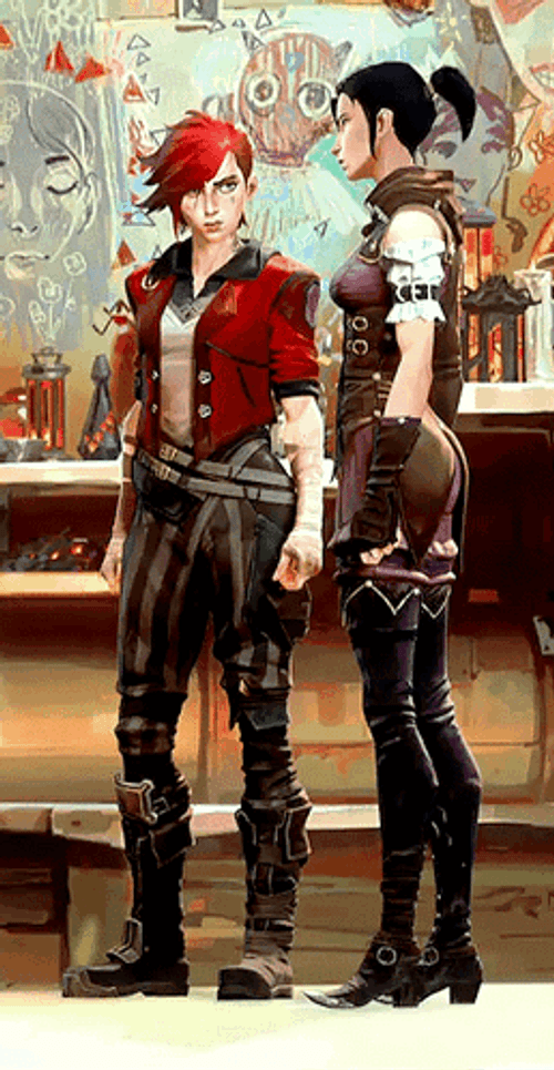 Vi Arcane And Caitlyn Looking For Information GIF