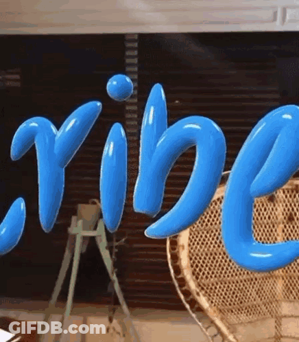 Vibe Written In Blue Balloons GIF