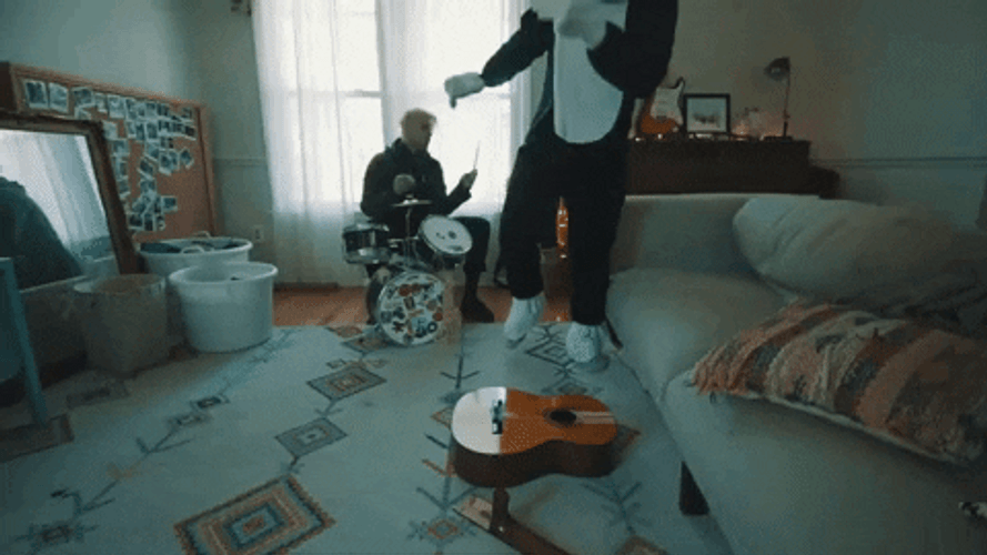 Vibing Cat Costume Musician GIF