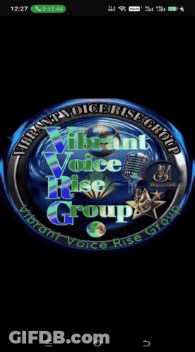 Vibrant Voice Rise Group Logo On Cell Phone Screen GIF