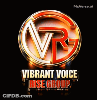 Vibrant Voice Rise Group Logo On Dark Background GIF