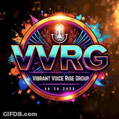 Vibrant Voice Rise Group Logo With Microphone GIF