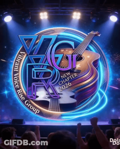 Vibrant Voice Rise Group New Chapter 2026 Logo On Stage GIF
