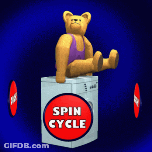 Vibrating Animated Washing Machine Bear GIF