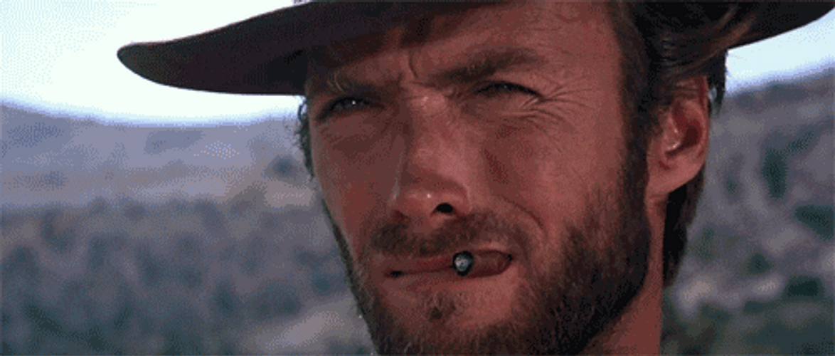 Vicious Stare Down Cowboy Clint Eastwood GIF