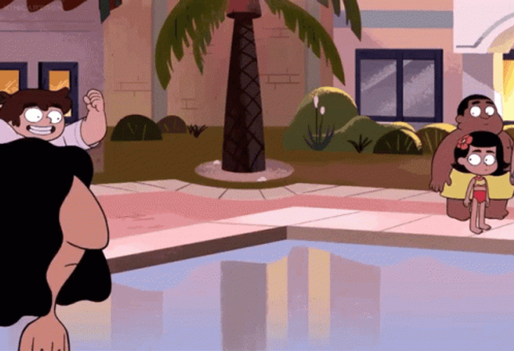 Victor And Valentino Pool Water Cannon Ball Splash GIF