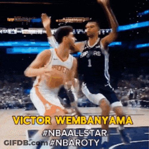Victor Wembanyama Long Reach Shot Block GIF