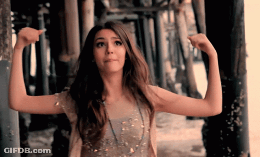 Victoria Justice Arm Flex GIF