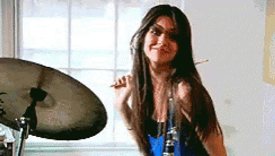 Victoria Justice Playing Drum GIF