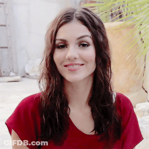 Victoria Justice Smiling Pointing GIF