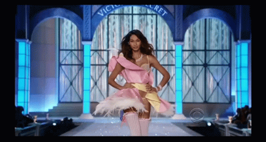 Victoria's Secret Chanel Iman Catwalk GIF