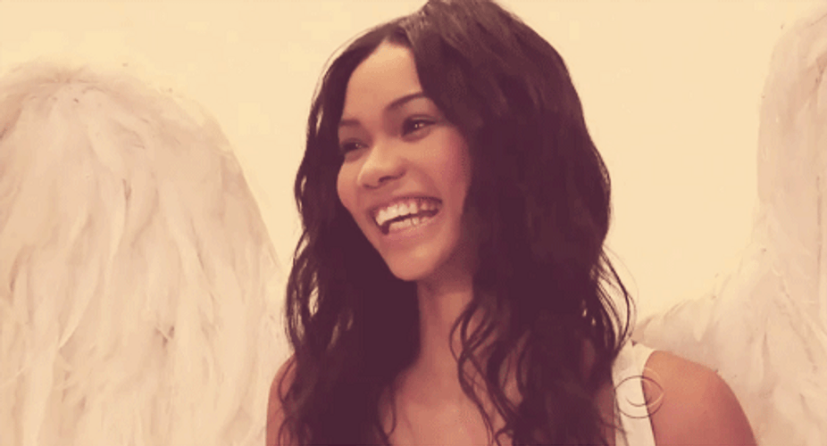 Victoria Secret Angel Chanel Iman Smile GIF