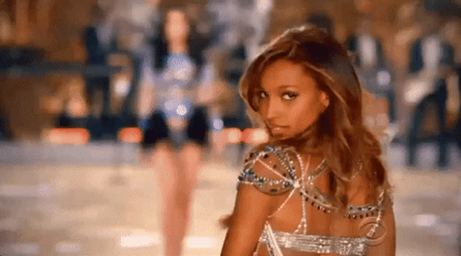 Victoria Secret Brunette Model GIF