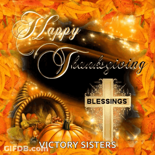 Victory Sisters Thanksgiving Greeting Card GIF