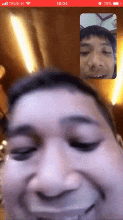 Video Call Huge Smile GIF