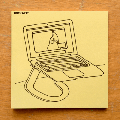 Video Call Post-It Art GIF