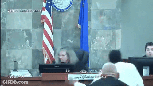 Video Conference In Courtroom GIF