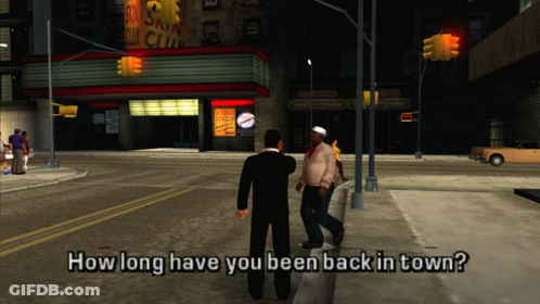 Video Game Asking How Long Have You Been In Town GIF