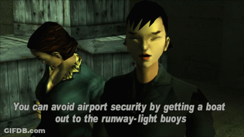 Video Game Avoid Airport Security By Boat GIF